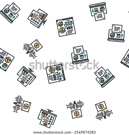 make money internet money online vector seamless pattern thin line illustration