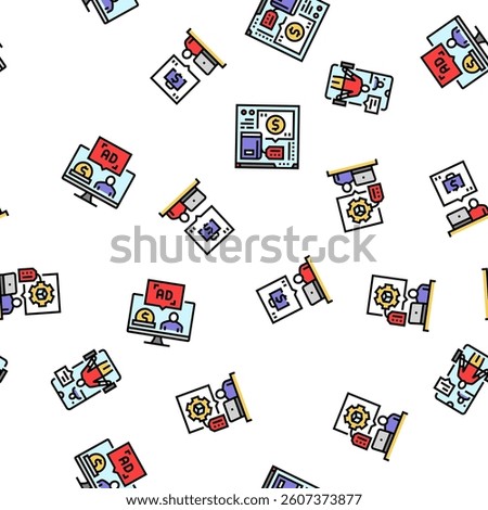 make money internet money online vector seamless pattern thin line illustration