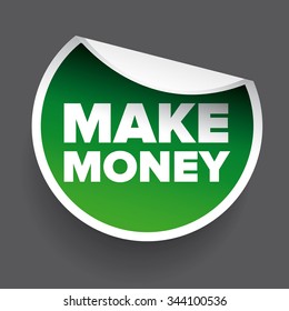 Make money label round green
