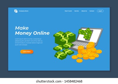 make money online banner landing page background design