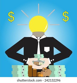 Make money with online business.vector.