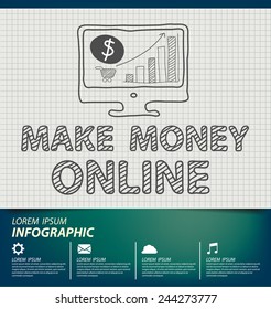 Make money online concept vector Illustration