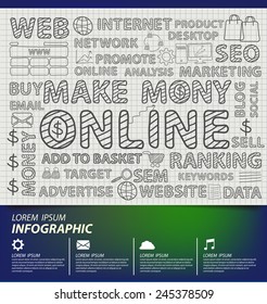 Make money online concept vector Illustration