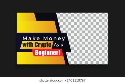 Make money online with investment business thumbnail design vector creative template