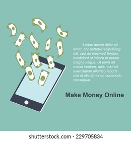 make money online with mobile  - internet marketing  concept