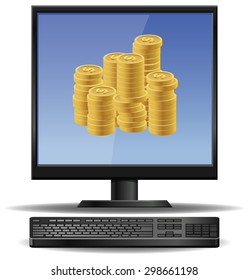 Make money online vector illustration
