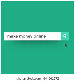 Make Money Online Written in Browser Search Bar with Mouse Pointer