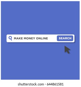 Make Money Online Written in Browser Search Bar with Mouse Pointer