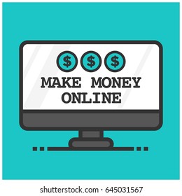Make Money Online Written in Browser Search Bar with Mouse Pointer