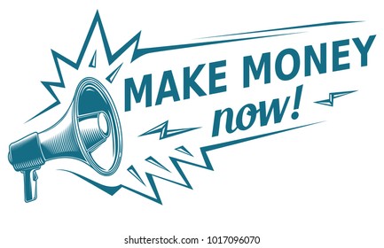 Make money sign with megaphone