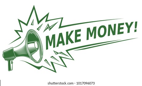 Make money sign with megaphone