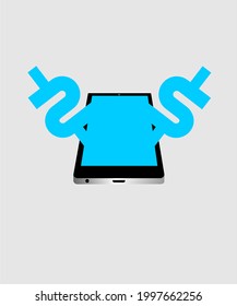 Verdienen Sie Geld von Smartphone-Icon-Vektorgrafik.