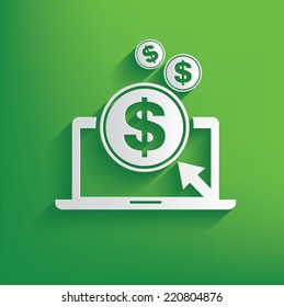 Make Money Symbol On Green Background,clean Vector