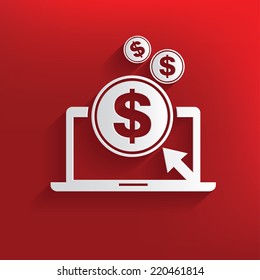 Make money symbol on red background,clean vector