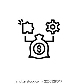 Verdienen Sie Geld-Tactics-Symbol in Vektorgrafik. Logotyp