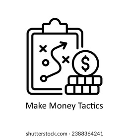 Make Money Tactics vector outline Icon Design illustration. Business And Management Symbol on White background EPS 10 File