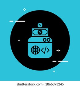 Verdienen Sie Geld aus der Illustration von Webprojekten. Einfach mit Vektordatei bearbeiten. Kann für all Ihre kreativen Inhalte verwendet werden. Besonders über Technologie.