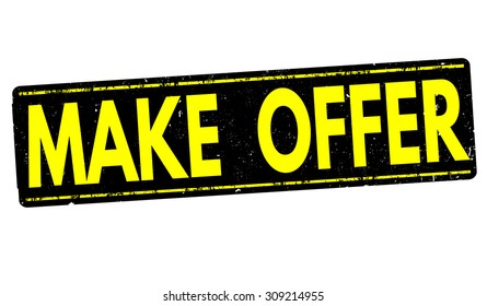 Make offer grunge rubber stamp on white background, vector illustration