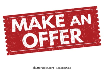 Make an offer sign or stamp on white background, vector illustration