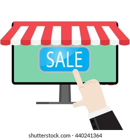 Make online purchases. Online shopping and order online, vector illustration