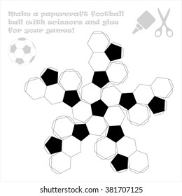 Make A Paper Craft Football Ball With Scissors And Glue For Your Games!