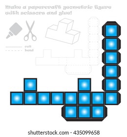 Make a paper craft geometric figure with scissors and glue!