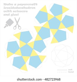 Make a paper craft geometric figure with scissors
and glue!