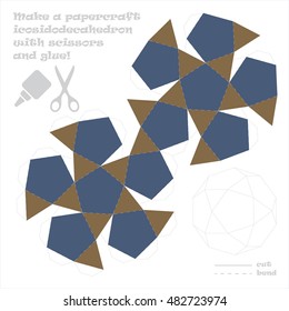 Make a paper craft geometric figure with scissors
and glue!