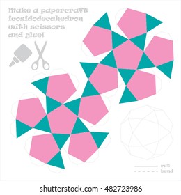Make a paper craft geometric figure with scissors
and glue!