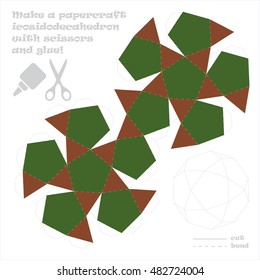 Make a paper craft geometric figure with scissors
and glue!