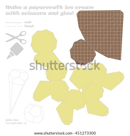 Make a paper craft ice cream! (Type 1)