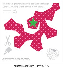 Make a paper craft set of fruits with scissors and glue!