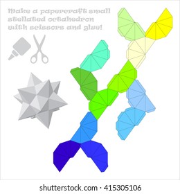 Make a paper craft small stellated octahedron with scissors and glue!