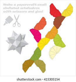 Make a paper craft small stellated octahedron with scissors and glue!