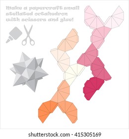 Make a paper craft small stellated octahedron with scissors and glue!