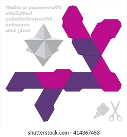 Make a paper craft stellated octahedron with scissors and glue!