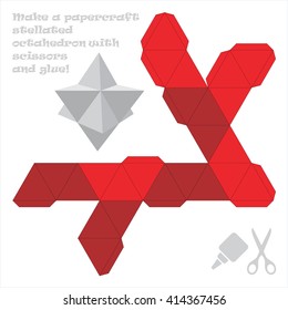 Make a paper craft stellated octahedron with scissors and glue!