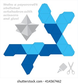 Make a paper craft stellated octahedron with scissors and glue!