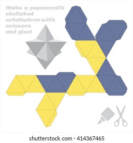 Make a paper craft stellated octahedron with scissors and glue!