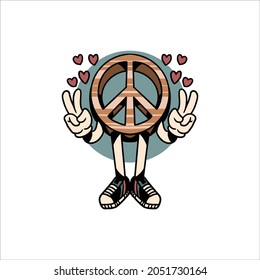 make peace cartoon vector design