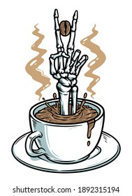 Hacer la paz con la ilustración del café