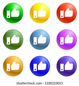 Make political choice icons vector 9 color set isolated on white background for any web design 