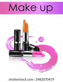 Make up poster. Vector illustration