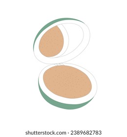 Make up powder color flat vector on a white background. Make up item illustration in cartoon style.