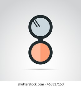 Make up powder - icon of cosmetic isolated on white background. Vector art.