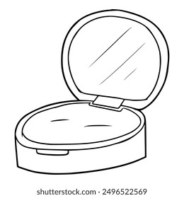 make up powder illustration hand drawn outline isolated vector