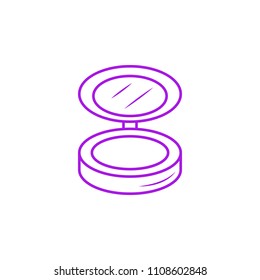 make up powder vector icon with purple lineisolated on background.powder icon can use for fashion,on app,website,infographic.