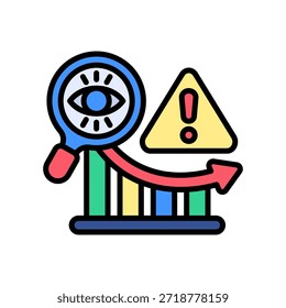 Probleme sichtbar machen Symbol Lineare Farbe Vektorgrafik