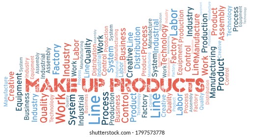 Make Up Products word cloud create with text only.