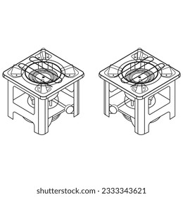 Make a Professional Aluminum Stove Vector Line